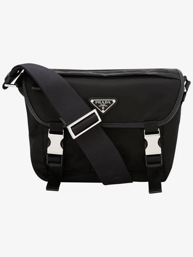 Triangle Logo Re-Nylon Cross Bag Black - PRADA - BALAAN 3