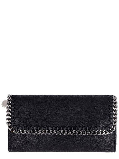 silver Falabella Continental long wallet black - STELLA MCCARTNEY - BALAAN 2