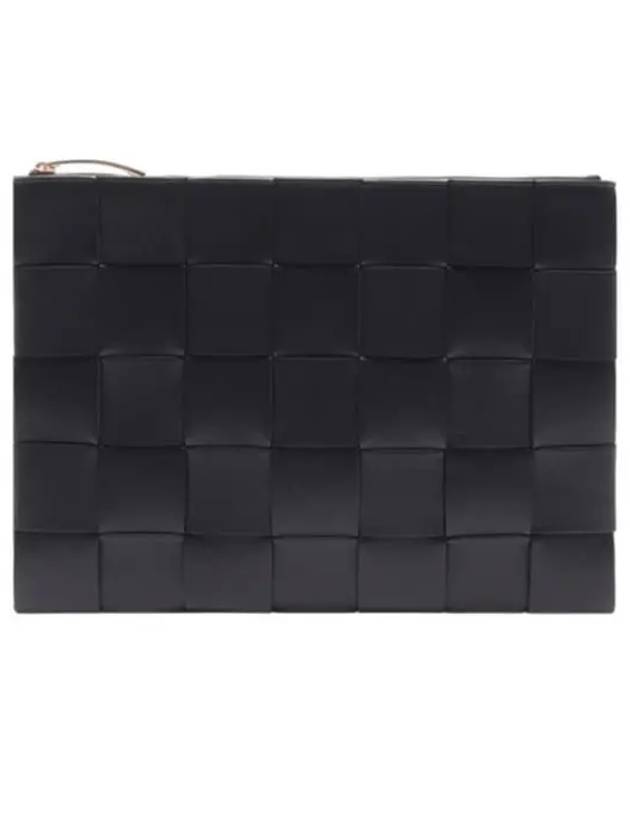 Cassette Intrecciato Medium Clutch Bag Black - BOTTEGA VENETA - BALAAN 2