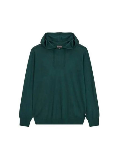 Men s Wool Blend Easy Hooded Knit Dark Green 270052 - EMPORIO ARMANI - BALAAN 1