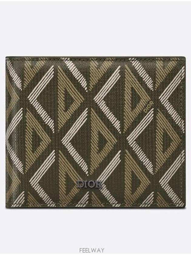 Compact Wallet Khaki CD Diamond Canvas - DIOR - BALAAN 1