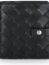 Intrecciato Zipper Half Wallet Black - BOTTEGA VENETA - BALAAN 3