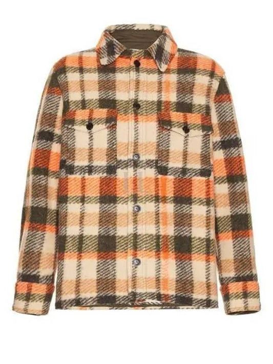 Kervon Check Oversized Shirt Jacket Orange - ISABEL MARANT - BALAAN 2