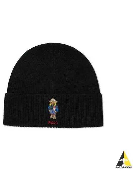 Polo Bear Wool Blend Beanie Black - POLO RALPH LAUREN - BALAAN 1