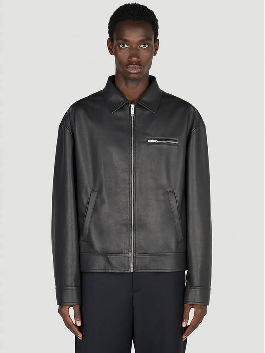 Nappa leather blouson jacket - PRADA - BALAAN 1