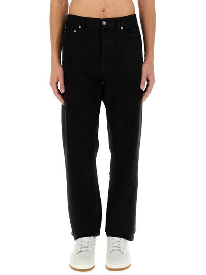 Denim Cotton Straight Jeans Black - SAINT LAURENT - BALAAN 2