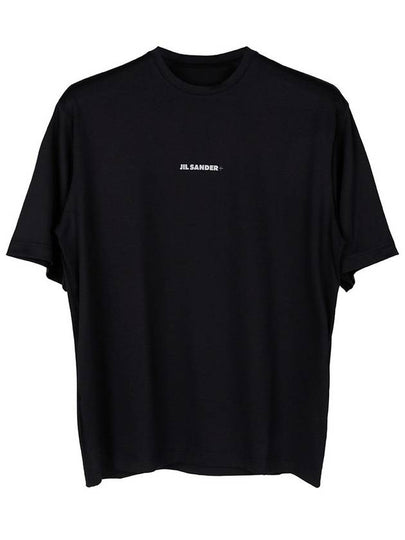 Logo Print Short Sleeve T-Shirt Black - JIL SANDER - BALAAN 2