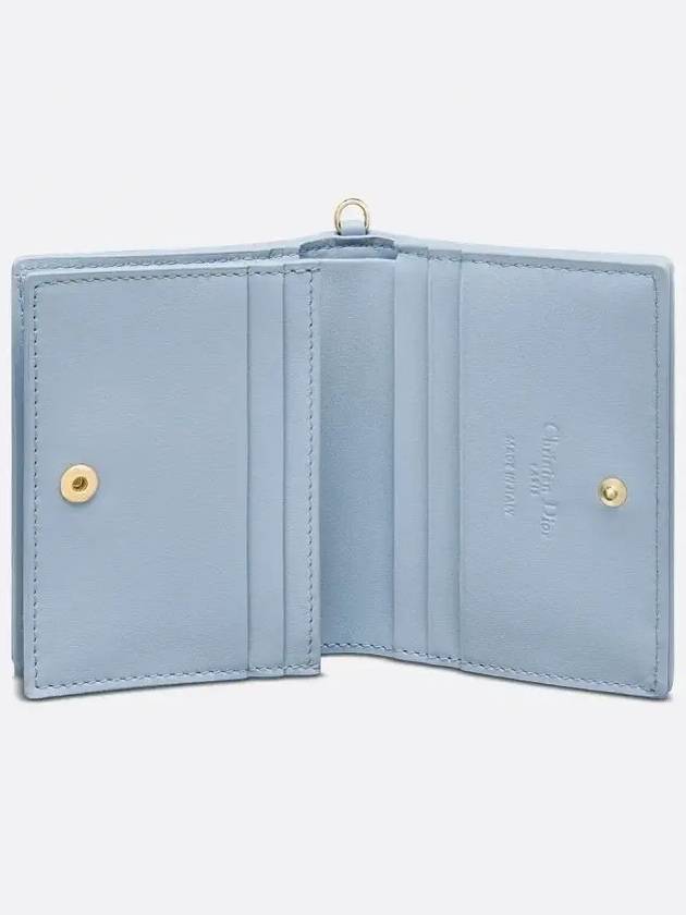 Lady Dior Gardenia Mini Half Wallet Blue - DIOR - BALAAN 5