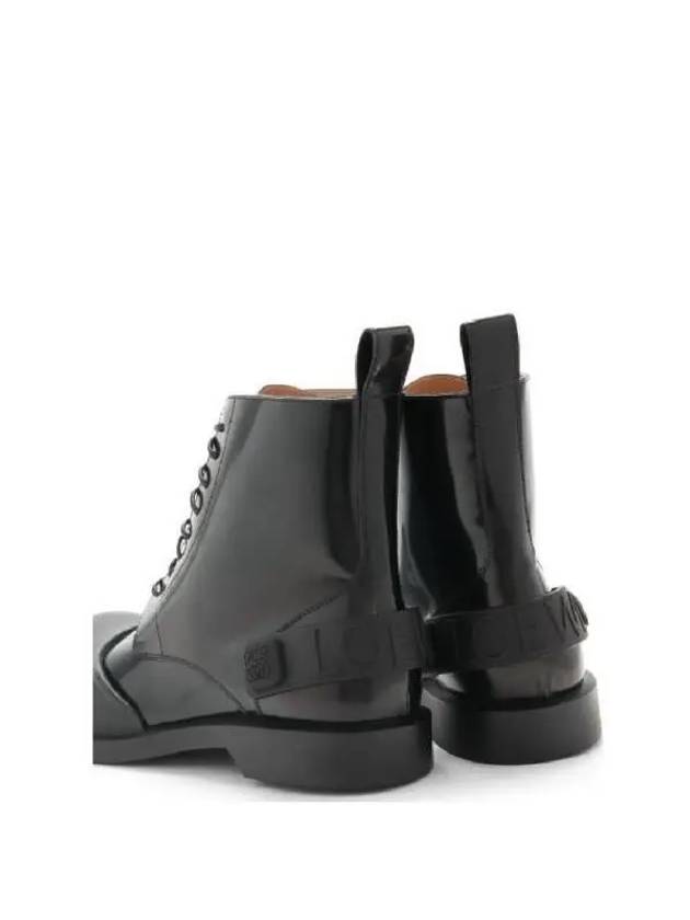 Lace-Up Calfskin Combat Boots Black - LOEWE - BALAAN 6