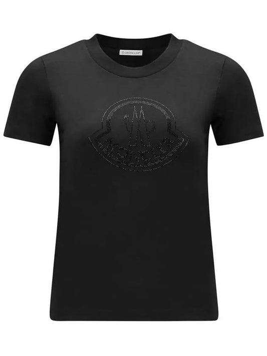 Crystal Logo Short Sleeve T-Shirt Black - MONCLER - BALAAN 2