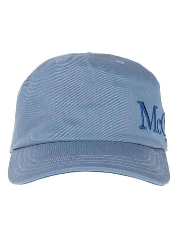 Embroidered Logo Ball Cap Blue - ALEXANDER MCQUEEN - BALAAN 1