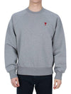 Heart Logo Organic Cotton Sweatshirt Grey - AMI - BALAAN 2