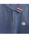 Logo Patch Short Sleeve Polo Shirt Blue - MONCLER - BALAAN 6