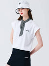 Scarf Point Sleeveless T-Shirt WHITE&BLACK - MONBIRDIE GOLF - BALAAN 9