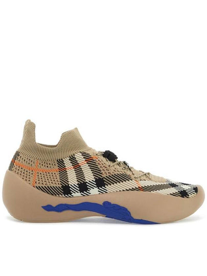 Neptune Check Knit Low Top Sneakers Sand - BURBERRY - BALAAN 2