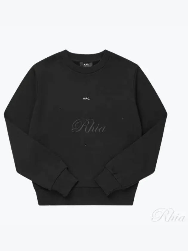 Boxy Micro Logo Sweatshirt Black - A.P.C. - BALAAN 2