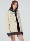 Women's Button-Up Dumble Fur Jacket Ivory - REAL ME ANOTHER ME - BALAAN 1