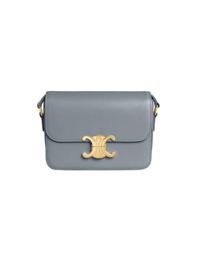 Teen Triomphe Shiny Calfskin Cross Bag Blue Gray - CELINE - BALAAN 1