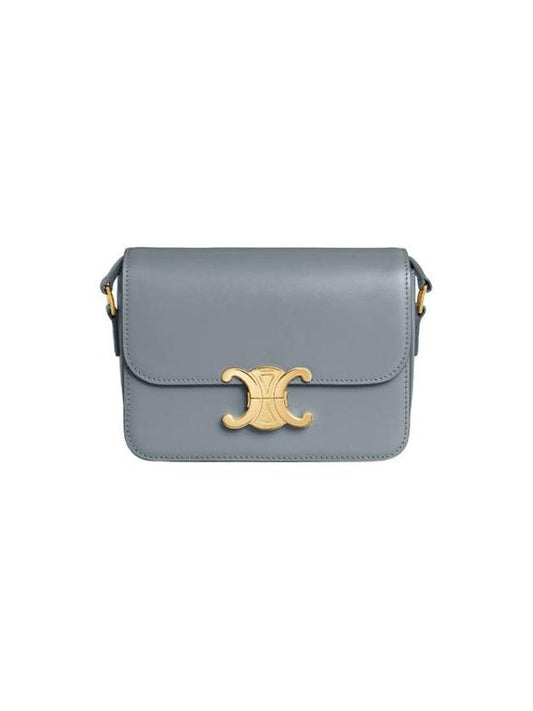 Tin Triomphe Shiny Calfskin Cross Bag Blue Gray - CELINE - BALAAN 1