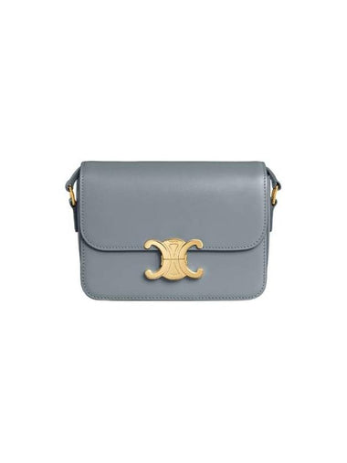 Teen Triomphe Shiny Calfskin Cross Bag Blue Grey - CELINE - BALAAN 1