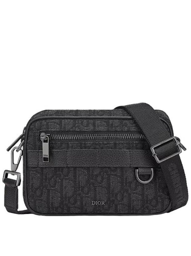 Safari Mini Oblique Jacquard Messenger Bag Black - DIOR - BALAAN 1