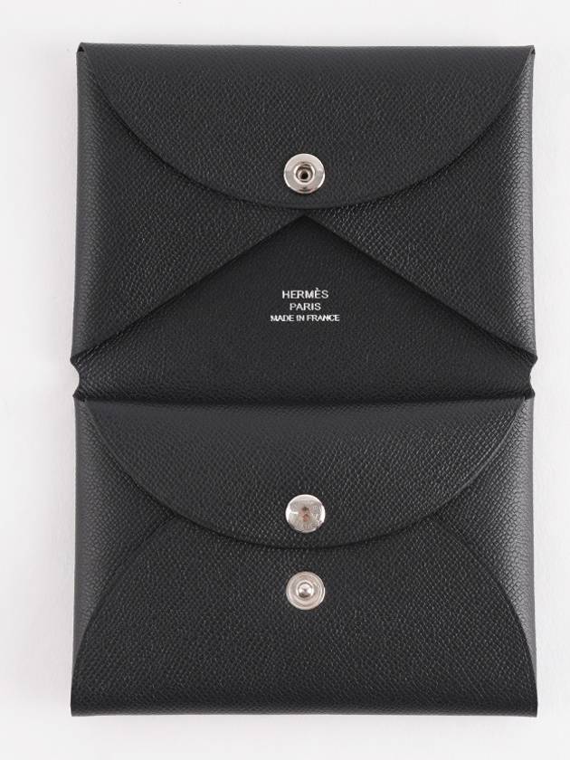 Calvi Duo Compact Card Wallet Black - HERMES - BALAAN 6