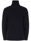 Back Stitch Wool Turtleneck Navy - MAISON MARGIELA - BALAAN 3