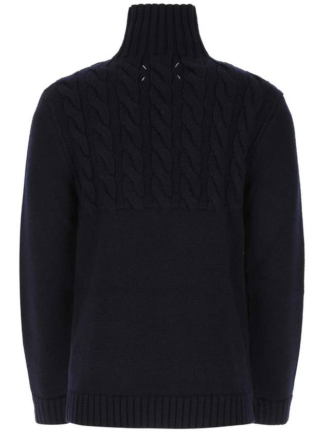 Back Stitch Wool Turtleneck Navy - MAISON MARGIELA - BALAAN 3