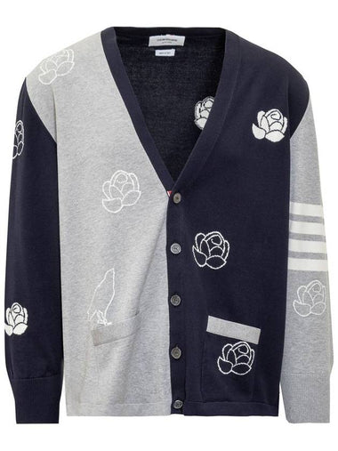 Thom Browne Cotton Birds And Flowers Cardigan - THOM BROWNE - BALAAN 1