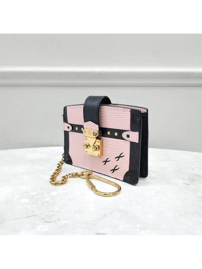 Lux You Pink Petite Mal Chain Keyring Mini Wallet - LOUIS VUITTON - BALAAN 2