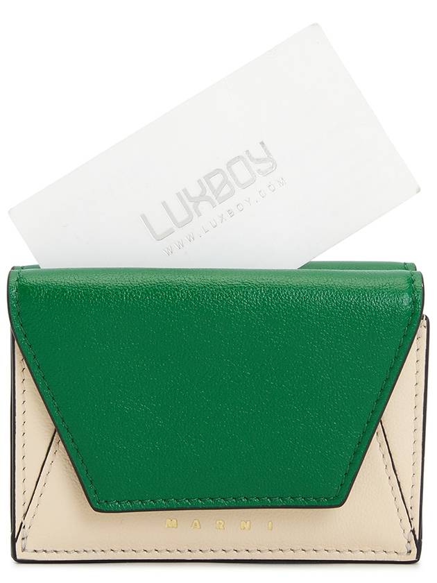 Logo Leather Half Wallet Green - MARNI - BALAAN 9