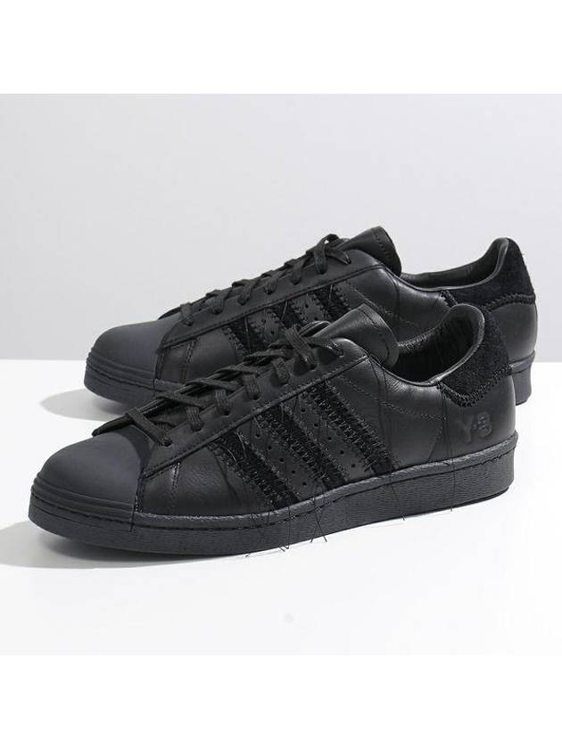 Superstar Leather Low Top Sneakers Black - Y-3 - BALAAN 3