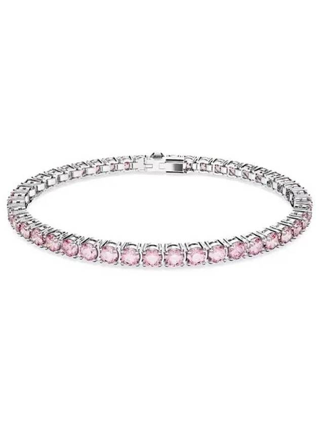 Matrix Round Zirconia Tennis Bracelet Silver Pink - SWAROVSKI - BALAAN 2