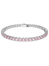 Matrix Round Zirconia Tennis Bracelet Silver Pink - SWAROVSKI - BALAAN 2