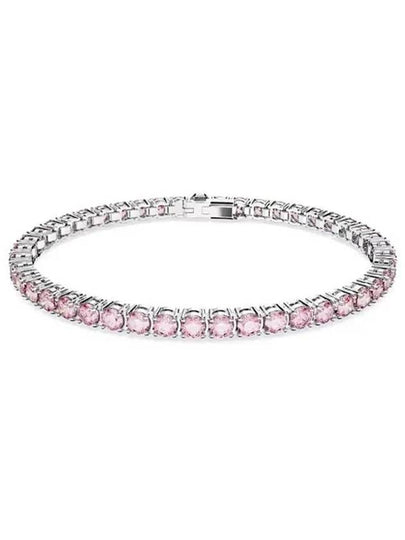 Matrix Round Zirconia Tennis Bracelet Silver Pink - SWAROVSKI - BALAAN 2