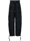 High Waist Cargo Track Pants Black - GANNI - BALAAN 6