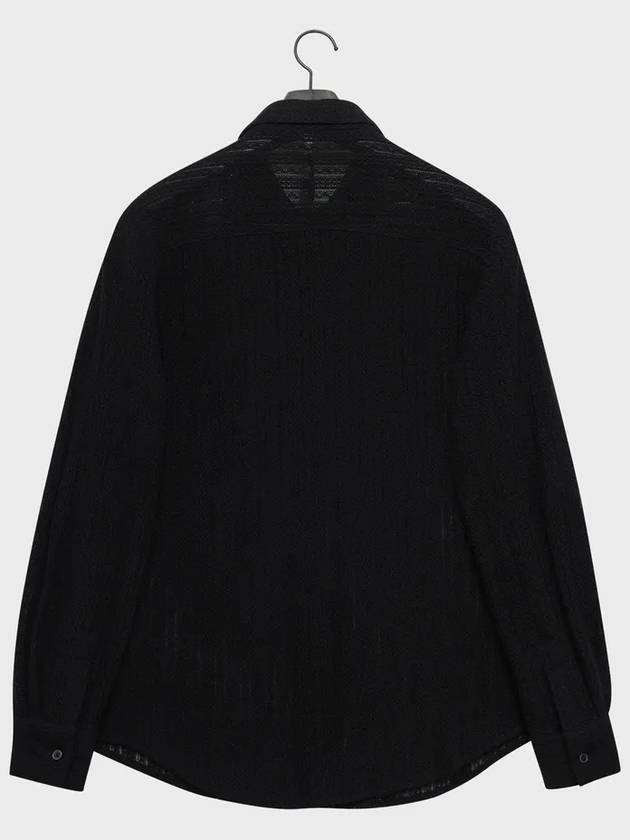 Cotton Lace Long Sleeve Shirt Black - NOIRER - BALAAN 4