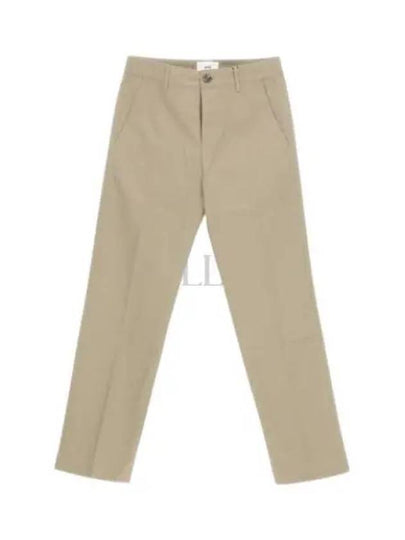 Cotton Chino Straight Pants Beige Khaki - AMI - BALAAN 2