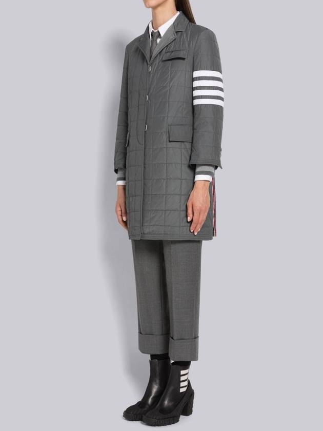 4 Bar Quilted Down Single Coat Grey - THOM BROWNE - BALAAN 5