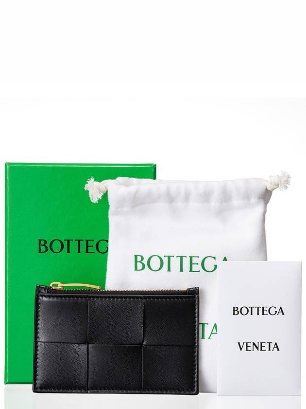 Intrecciato Zipper Card Wallet Black - BOTTEGA VENETA - BALAAN 6