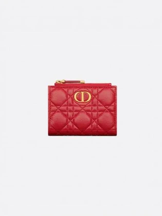 Caro Dahlia Cannage Half Wallet Red - DIOR - BALAAN 2