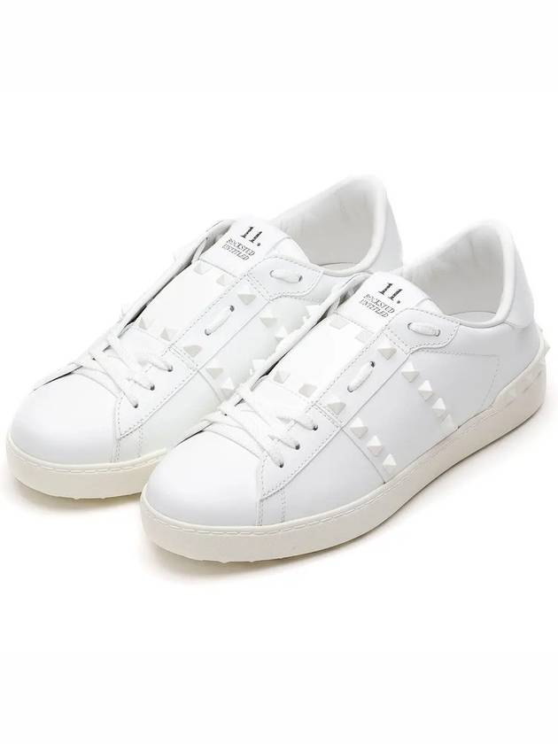 Rockstud Untitled Low Top Sneakers White - VALENTINO - BALAAN 5