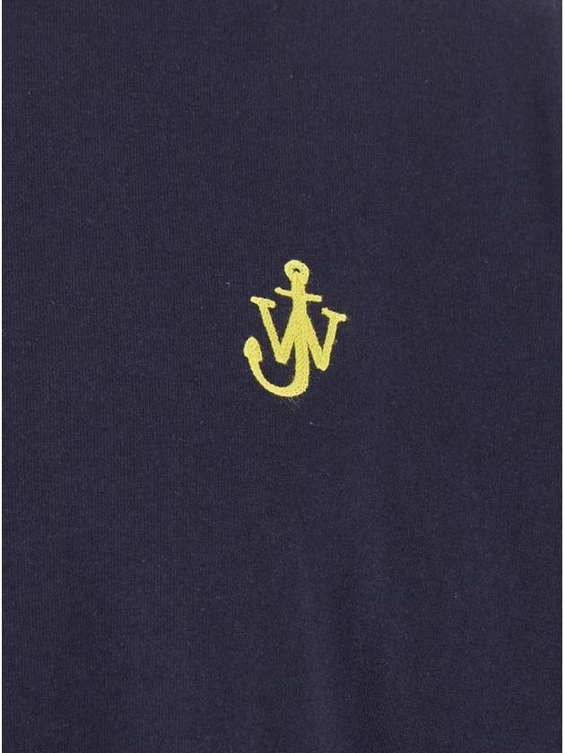 Blue Crewneck T-Shirt With Logo Embroidery On The Front In Cotton Man - JW ANDERSON - BALAAN 3