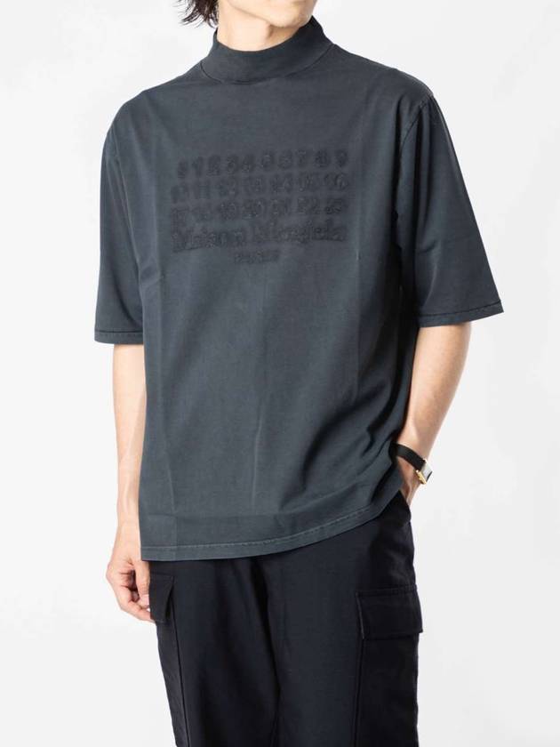 Numeric Cotton Short Sleeve T-Shirt Washed Black - MAISON MARGIELA - BALAAN 4