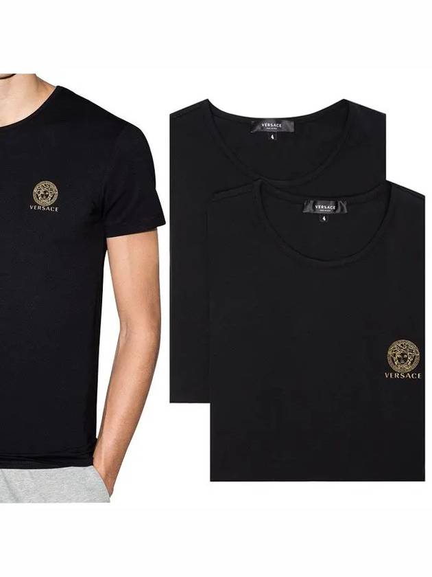 Medusa Logo Under Short Sleeve T-Shirt Black 2 Pack - VERSACE - BALAAN 2