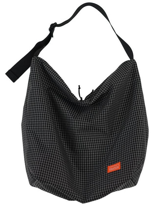 F137 Large Kangaroo Cross Bag Black Gridstop - POSHPROJECTS - BALAAN 2