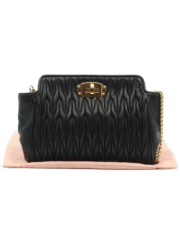 Black Materasse Lux Gold Logo Clutch Crossbody Bag - MIU MIU - BALAAN 2