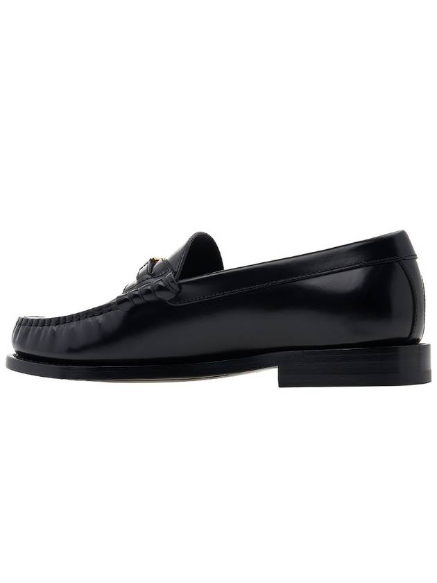 Luco Triomphe Polished Bull Loafers Black - CELINE - BALAAN 4