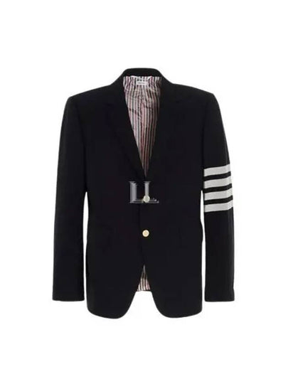 Plain Weave Suiting 4 Bar Classic Sport Jacket Jacket Navy - THOM BROWNE - BALAAN 2