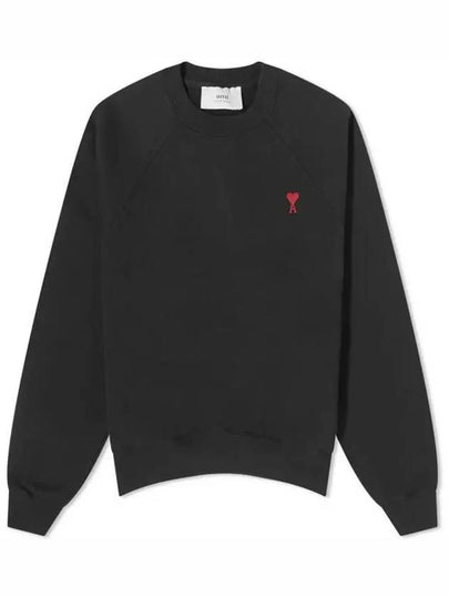 Small Heart Logo Sweatshirt Black - AMI - BALAAN 2